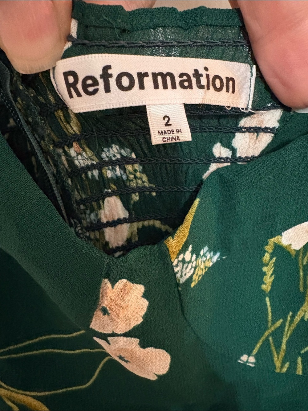 Reformation Juliette Green Floral Midi dress - Picture 5 of 11